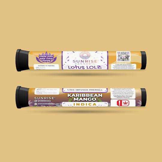 Sunrise Cannabis - Karibbean Mango - Lotus LOLZ 1.75g Infused Preroll - 1