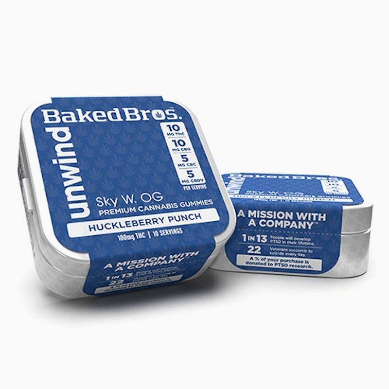 Baked Bros - Baked Bros Unwind | Huckleberry Punch Gummie 2:2:1:1 | 100mg - 1