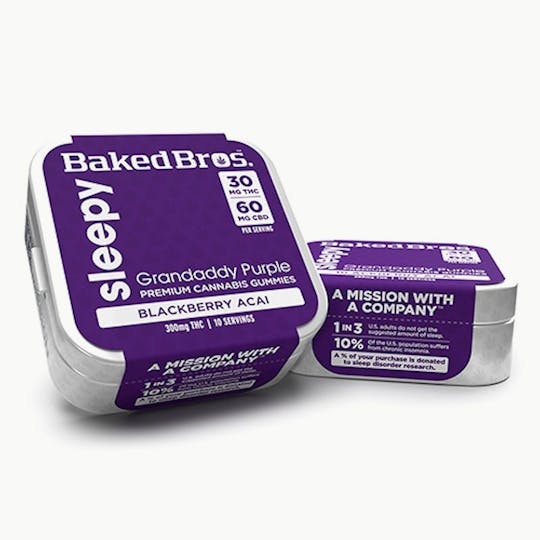 Baked Bros - Baked Bros Sleepy | Blackberry Acai Gummie 1:2 | 100mg - 1