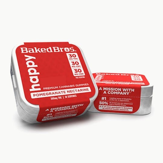 Baked Bros - Baked Bros | Pomegranate Gummie 1:1:1 | 300mg - 1