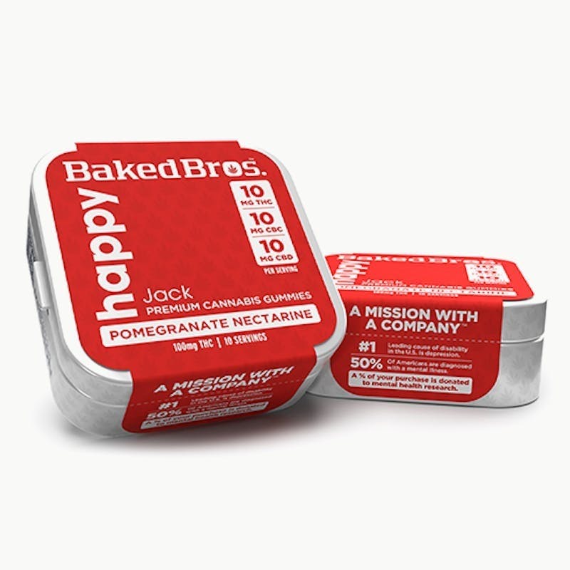 Baked Bros - Baked Bros Happy | Pomegranate Nectar Gummie 1:1:1 | 100mg - 1