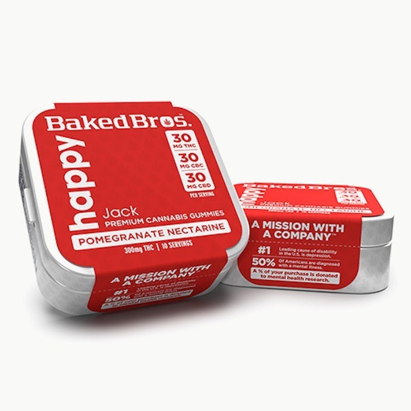 Baked Bros - Baked Bros Happy | Pomegranate Nectar Gummie 1:1:1 | 300mg - 1