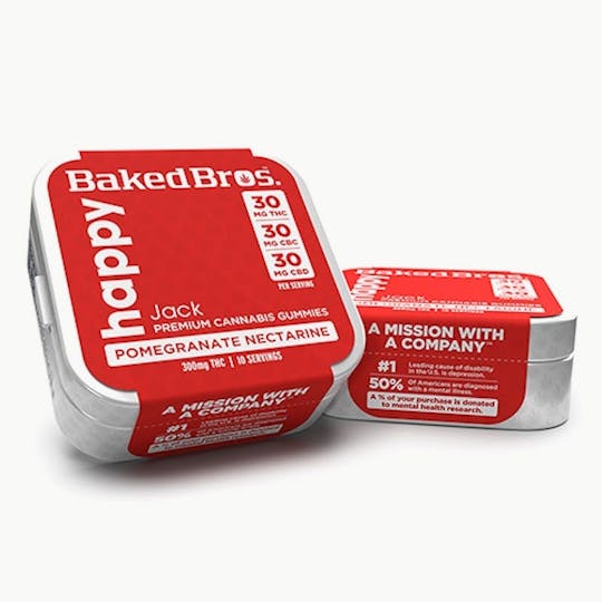 Baked Bros - Baked Bros Happy | Pomegranate Nectar Gummie 1:1:1 | 300mg - 1