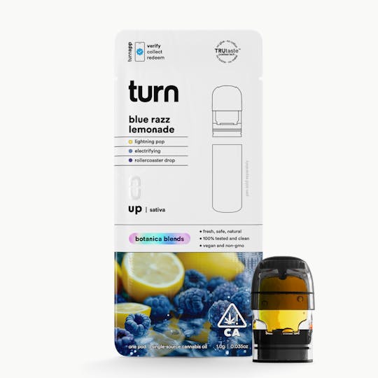 turn - 1.0g pod | blue razz lemonade | botanica blends | up | - 1