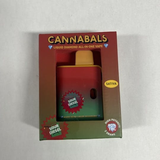 Cannabals - Sour Diesel - Liquid Diamonds Disposable Vape Cartridge - 2 Gram - 1