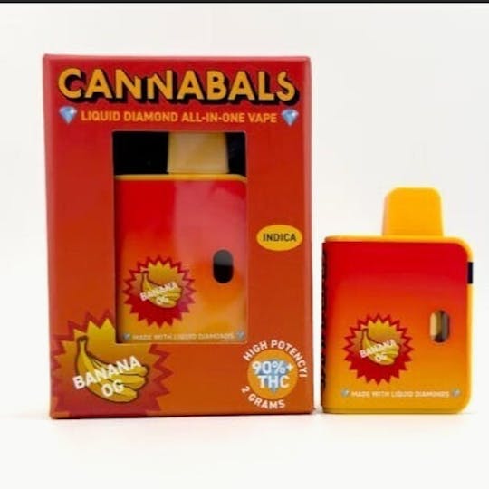 Cannabals - Banana OG - Liquid Diamonds Disposable Vape Cartridge - 2 Gram - 1
