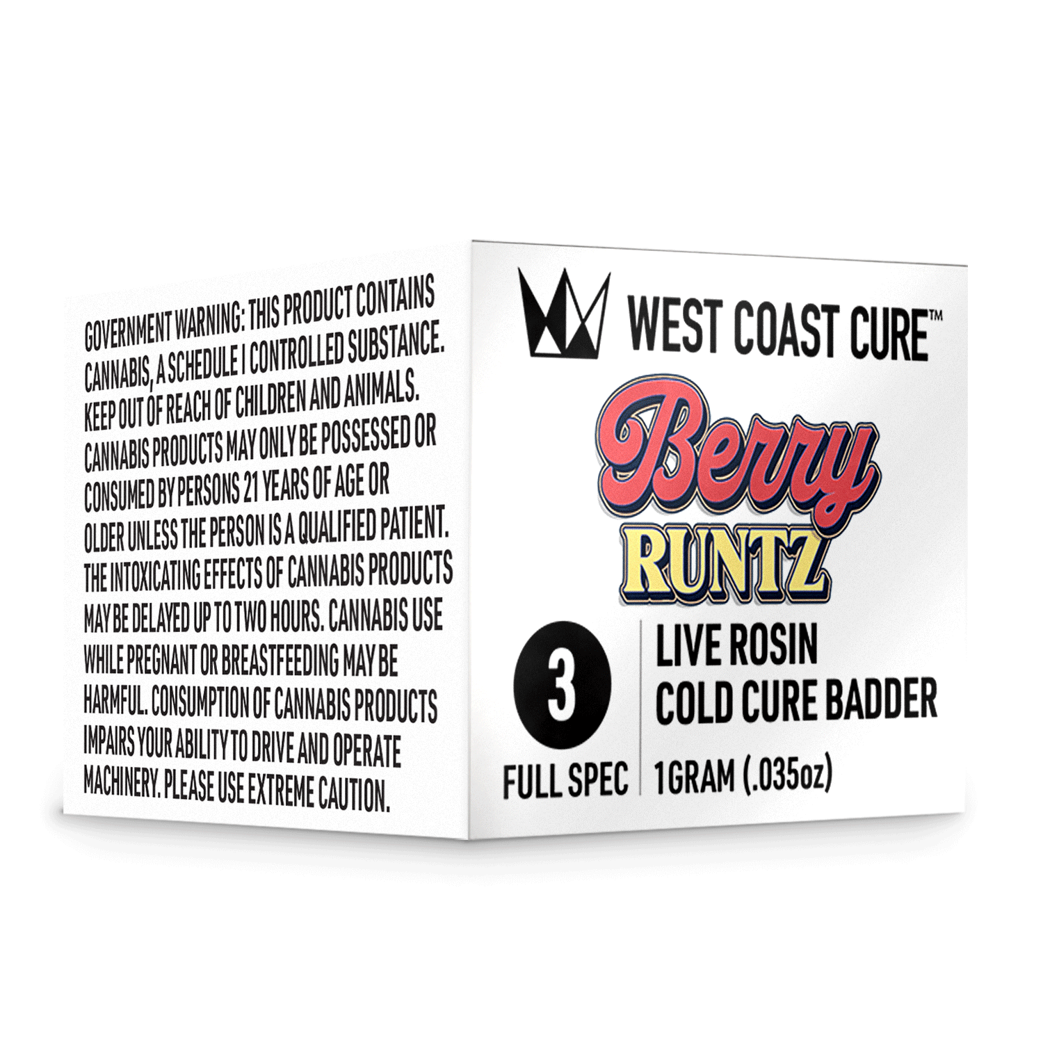 West Coast Cure - Berry Runtz - 1G Live rosin Cold Cure Badder - Tier 3 - 1