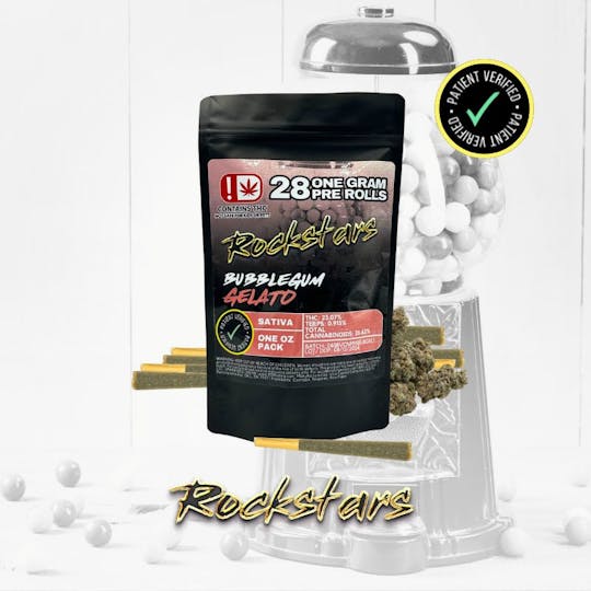 Rockstars - Rockstars | 28g Pre Roll Pack | Bubblegum Gelato - 1
