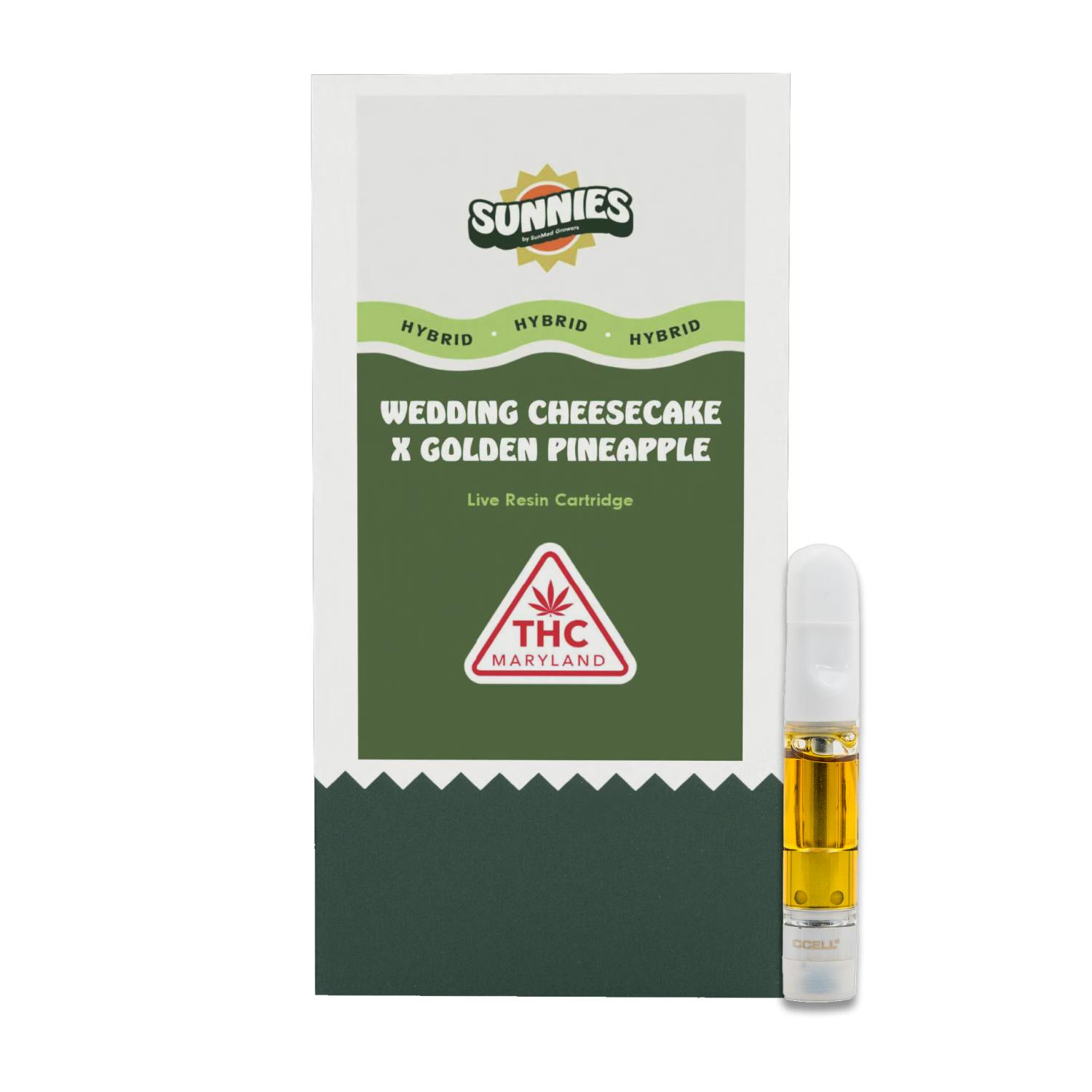 SunMed Growers - Wedding Cheesecake x Golden Pineapple Live Resin Cartridge 1.0g - 1