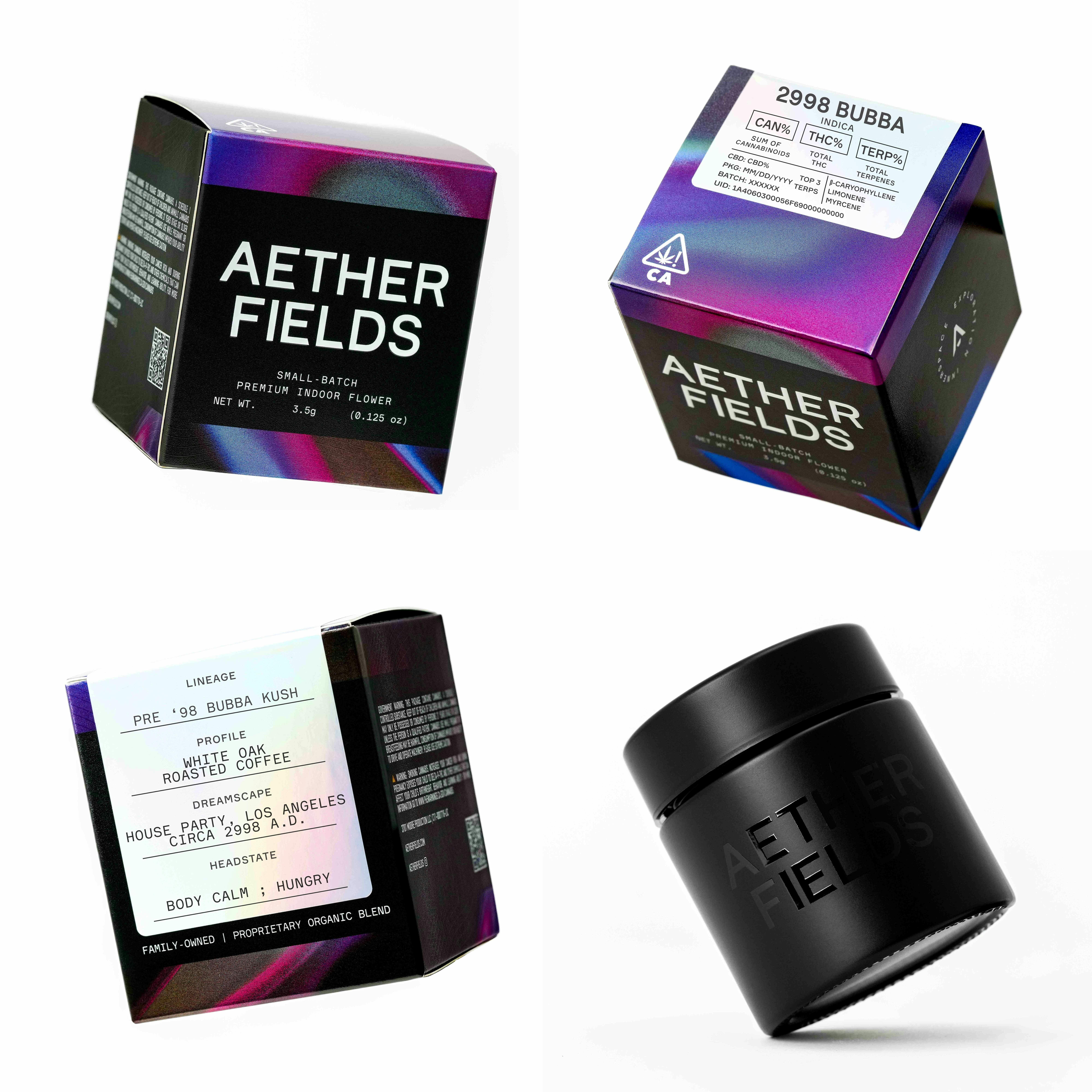 AETHER FIELDS - 2998 BUBBA | Indica | 3.5g Flower - 1