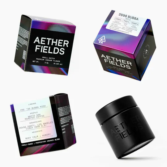 AETHER FIELDS - 2998 BUBBA | Indica | 3.5g Flower - 1