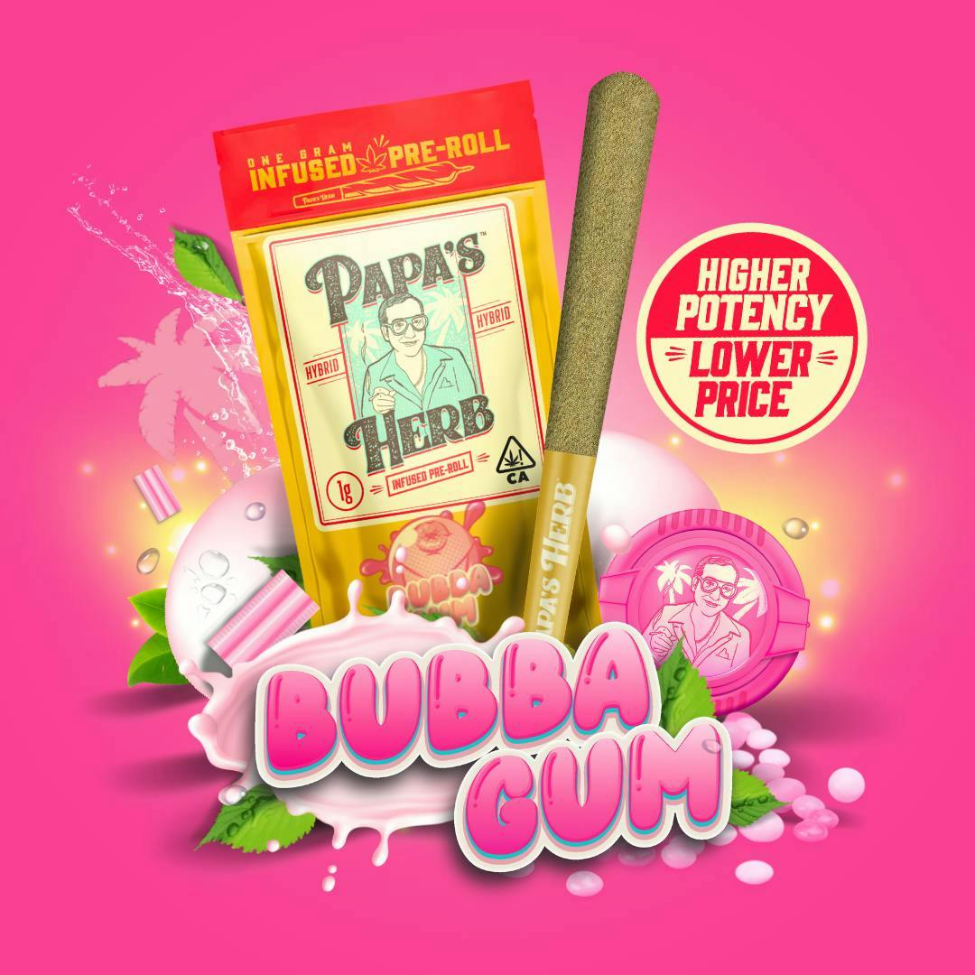 Papa's Herb - Bubba Gum | Infused Joint | 1g - 1