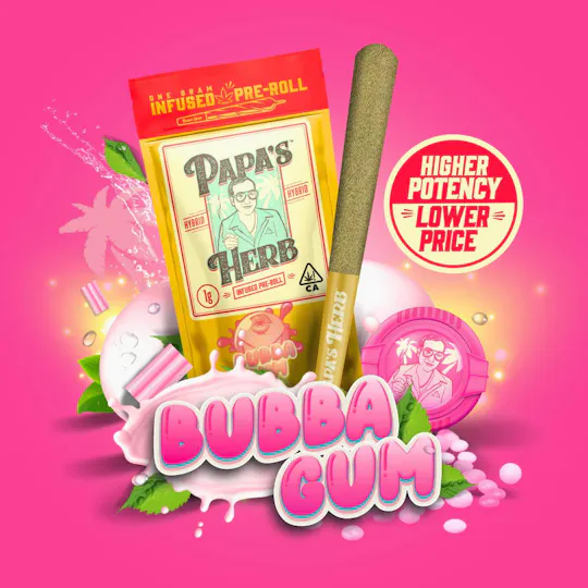 Papa's Herb - Bubba Gum | Infused Joint | 1g - 1