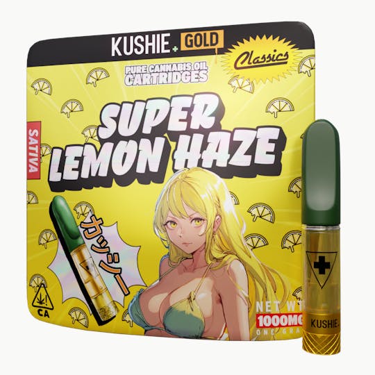 Kushie Brand - Super Lemon Haze (Sativa) - Kushie+ Gold 1G Vape Cartridge - 1