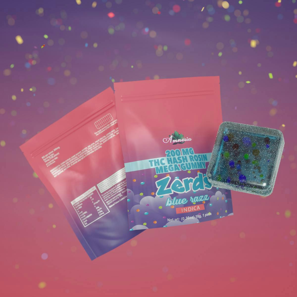 Amnesia MI - Amnesia MI | Zerds | Blue Razz | Rosin Gummies | 200mg | 1ct - 1