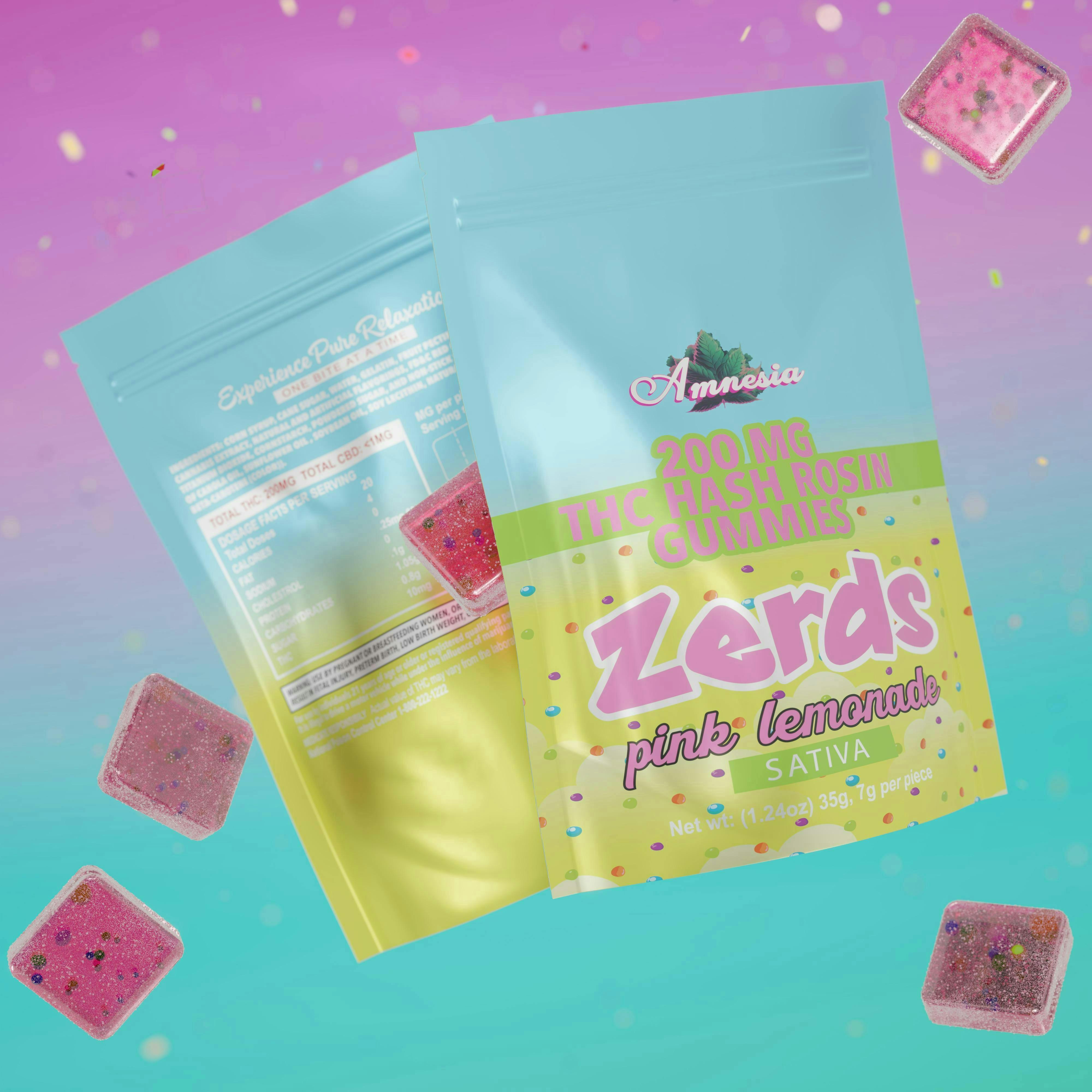 Amnesia MI - Amnesia MI | Pink Lemonade | Rosin Gummies | 200mg | 5ct | 40mg/ea - 1