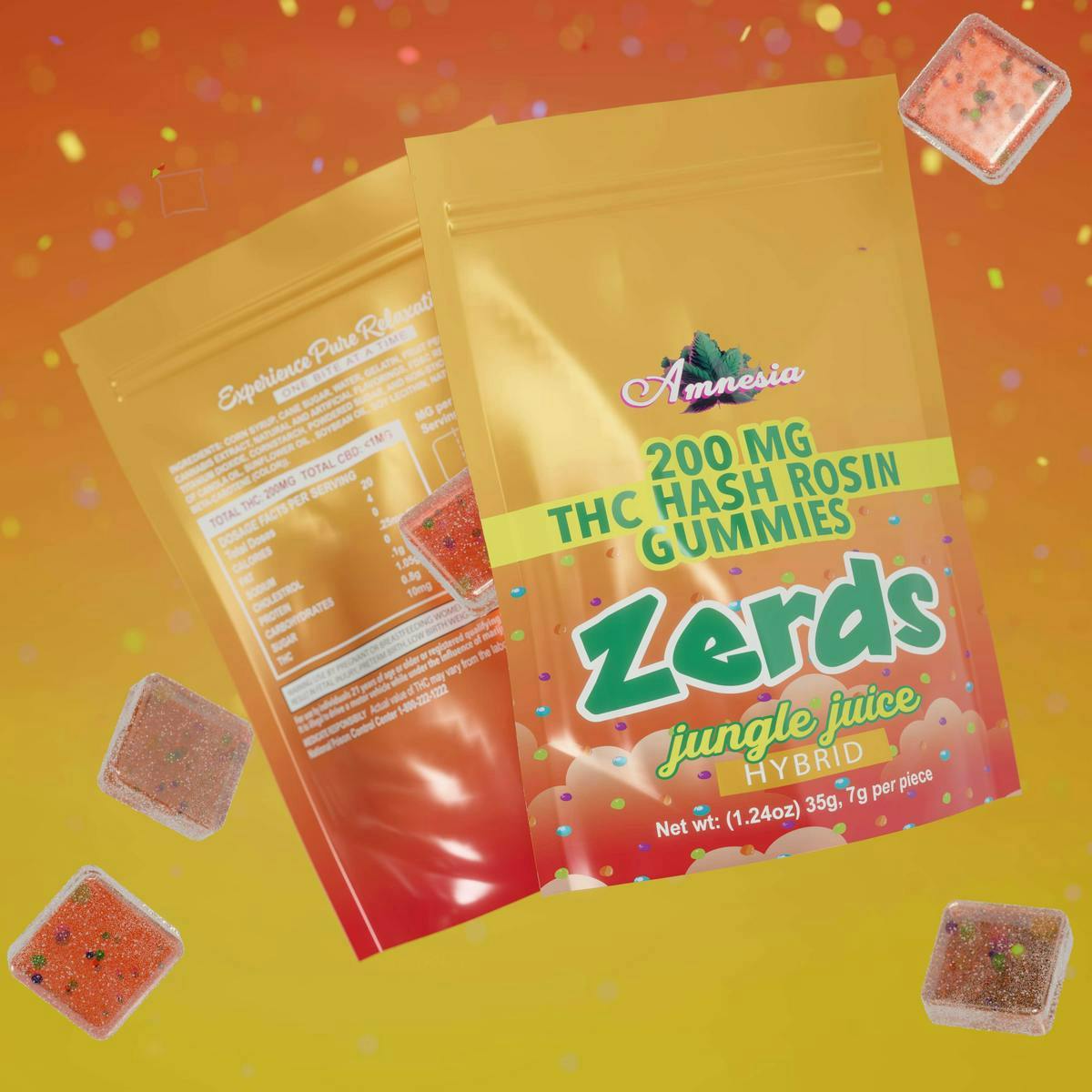 Amnesia MI - Amnesia MI | Jungle Juice | Rosin Gummies | 200mg | 5ct | 40mg/ea - 1
