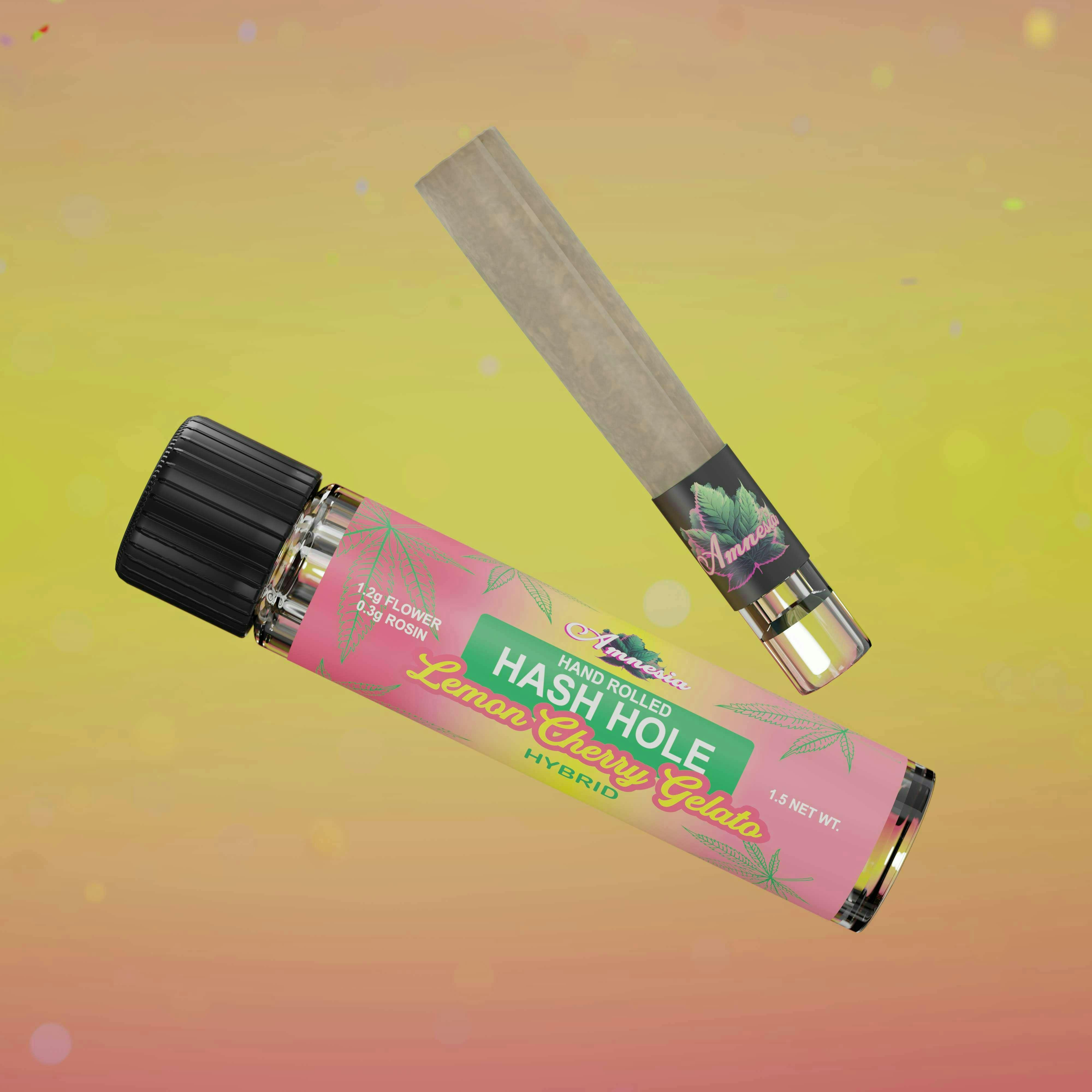 Amnesia MI - Amnesia MI | Lemon Cherry Gelato | Hash Hole Infused Joint | 1.5g - 1