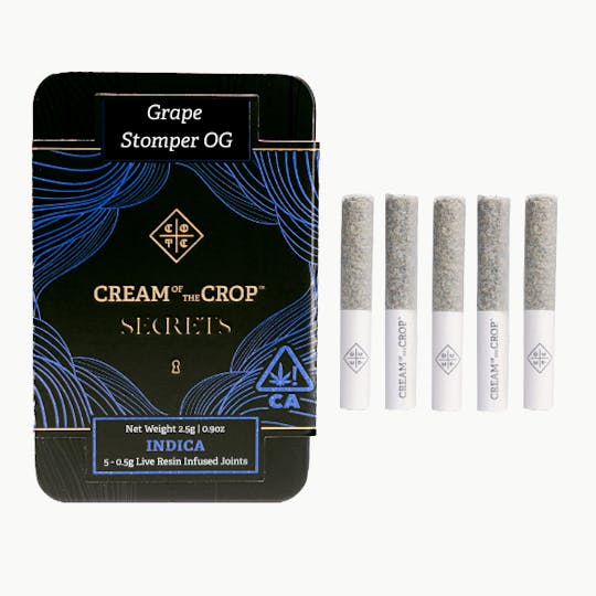 Cream of the Crop - COTC Secrets | Grape Stomper OG | Premium Infused Prerolls | 2.5g - 1