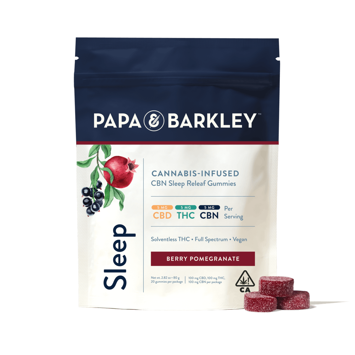 Papa & Barkley - 1:1:1 CBN:THC:CBD Sleep Releaf Gummy - Berry Pomegranate - 1