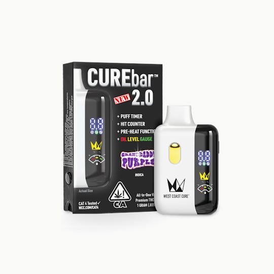 West Coast Cure - Granddady Purple - 1G AIO CUREbar 2.0 - 1