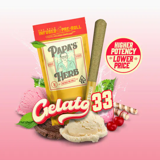 Papa's Herb - Gelato 33 | Infused Joint | 1g - 1