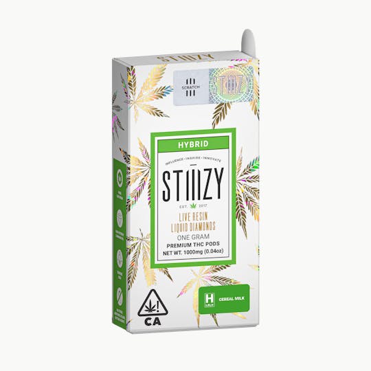 STIIIZY - Vape Cartridge - Cereal Milk 1G Live Resin Liquid Diamonds Pod - 1