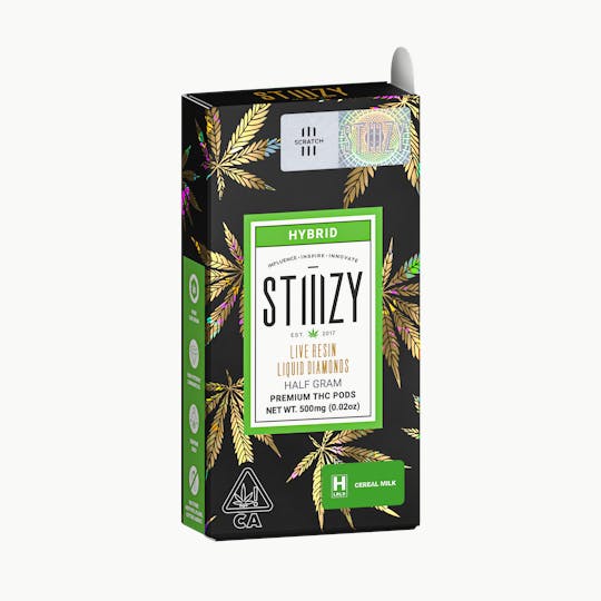 STIIIZY - Vape Cartridge - Cereal Milk .5G Live Resin Liquid Diamonds Pod - 1