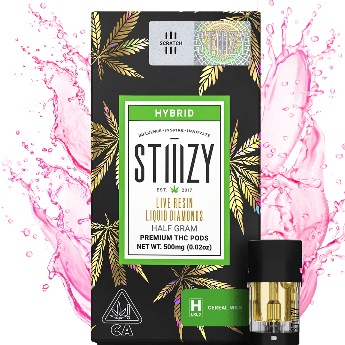 STIIIZY - Vape Cartridge - CEREAL MILK .5G Live Resin Liquid Diamonds Pod - 1