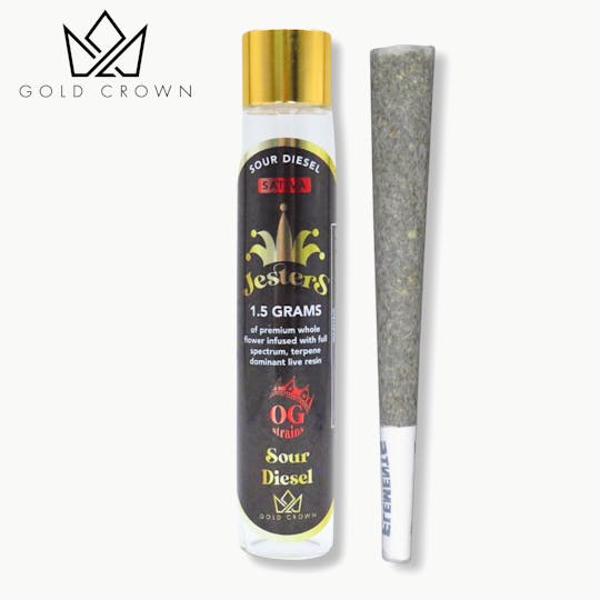 Gold Crown - Gold Crown | OG Jesters | Infused Pre Rolls 1.5g | Sour Diesel - 1