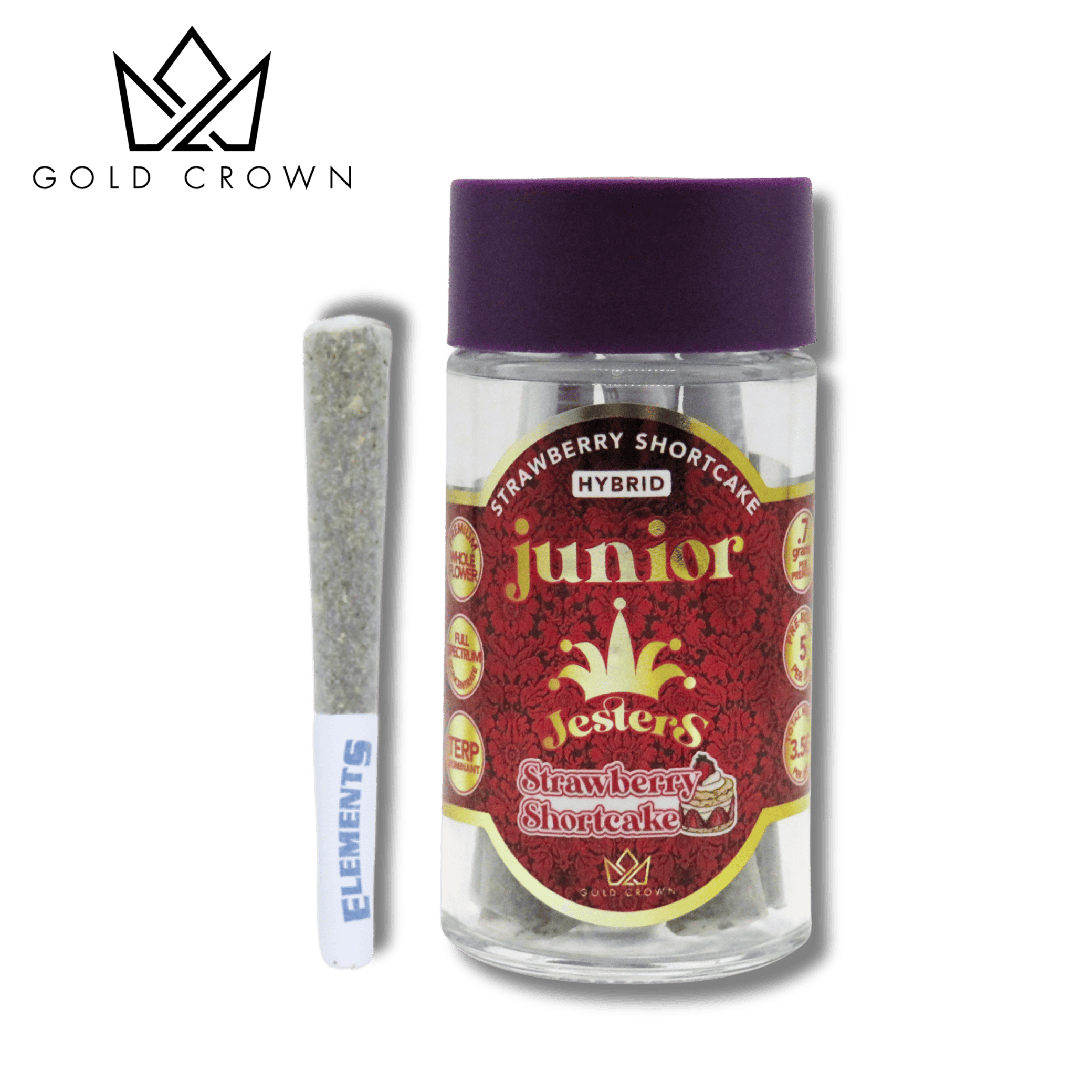Gold Crown - Gold Crown | Strawberry Shortcake | Infused Joints | 0.7g each | 5ct - 1