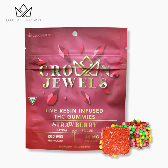 Gold Crown - Gold Crown | Crown Jewels | Strawberry Gummies | 200mg | 8ct | 25mg/ea - 1