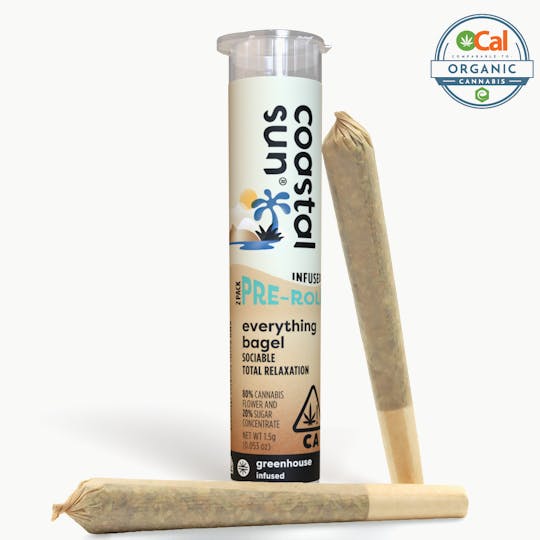 Coastal Sun - Everything Bagel Infused Greenhouse 0.75g Pre-Roll 2pk 1.5g - 1