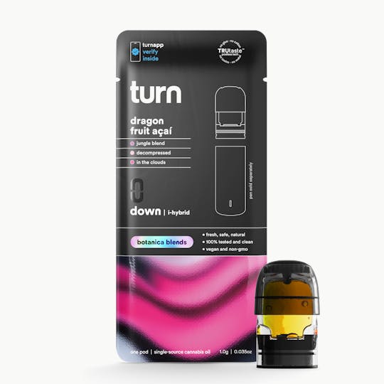 turn - 1.0g POD | dragon fruit açaí | botanica blends | down | - 1