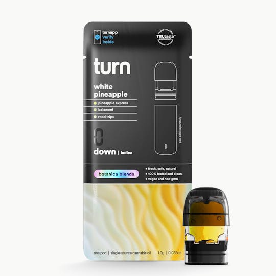 turn - 1.0g POD | white pineapple | botanica blends | down | - 1