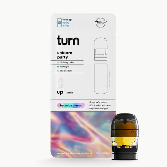turn - 1.0g POD | unicorn party (21+) | botanica blends | up | - 1
