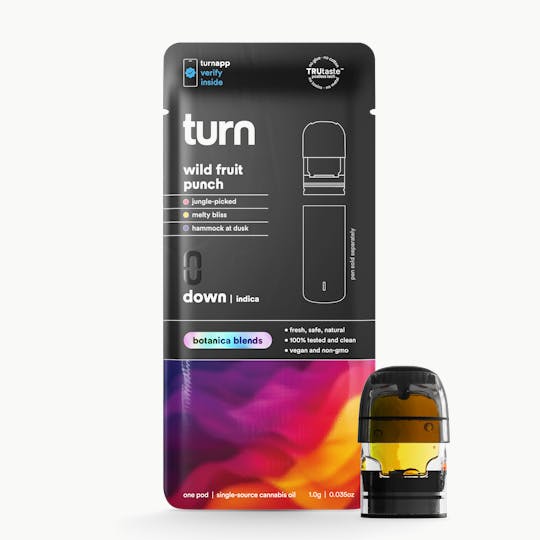 turn - 1.0g POD | wild fruit punch | botanica blends | down | - 1