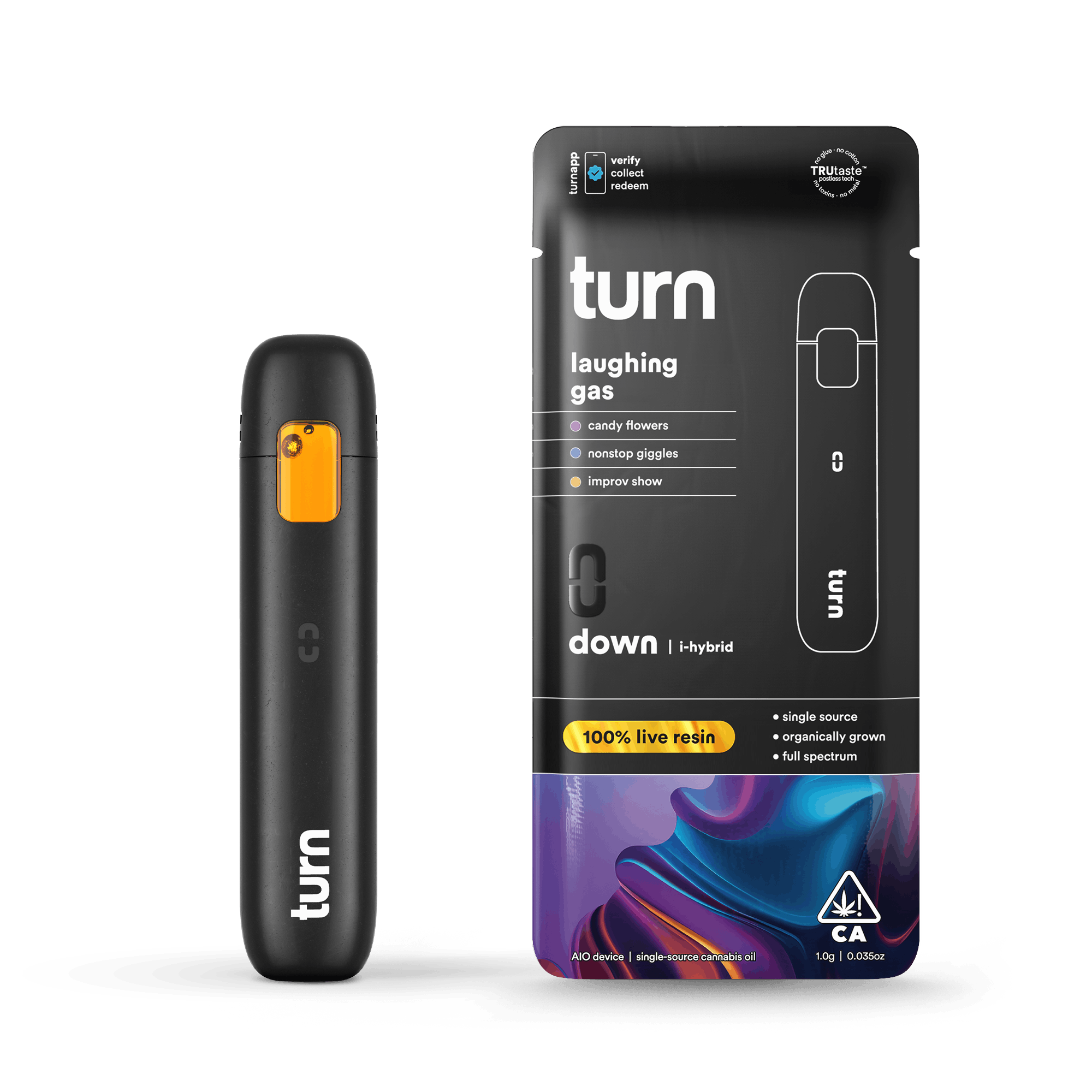 turn - 1g AIO | laughing gas | 100% live resin | down | - 1