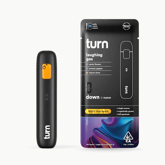 turn - 1g AIO | laughing gas | 100% live resin | down | - 1