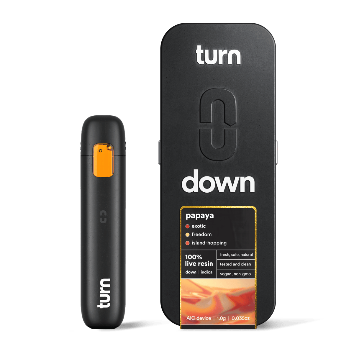 turn - 1.0g AIO | papaya | 100% live resin | down | - 1