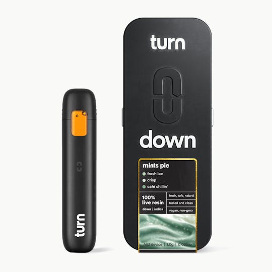 turn - 1.0g AIO | mints pie | 100% live resin | down | - 1