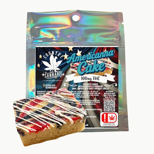 Country Cannabis - Americanna Cake | Blueberry Strawberry Vanilla | 100 MG - 1