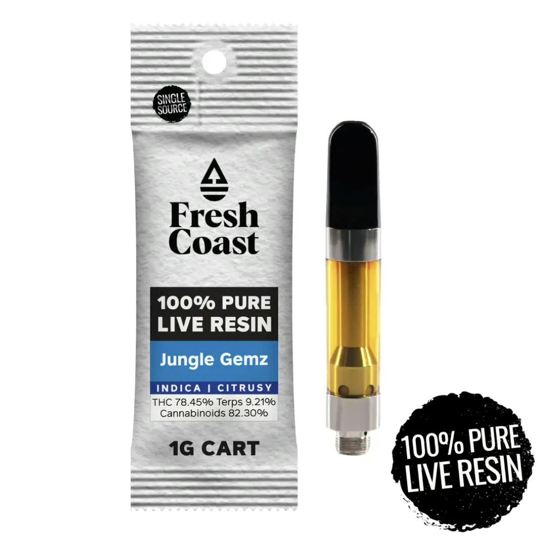 Fresh Coast - Jungle Gemz | 100% Pure Live Resin 1G Cart | Indica - 1