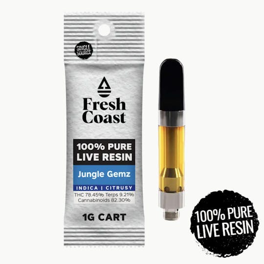 Fresh Coast - Jungle Gemz | 100% Pure Live Resin 1G Cart | Indica - 1