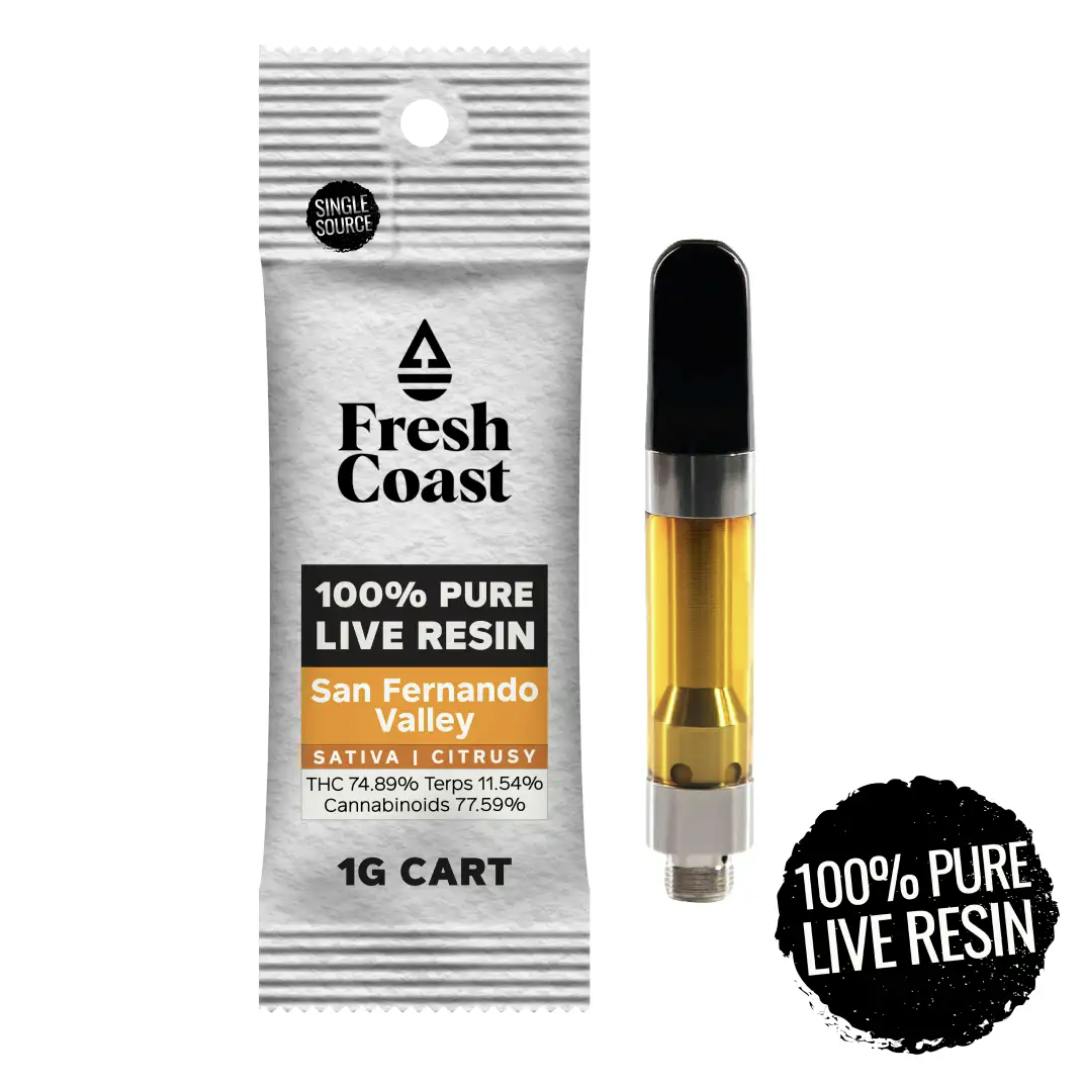 Fresh Coast - San Fernando Valley | 100% Pure Live Resin 1G Cart | Sativa - 1