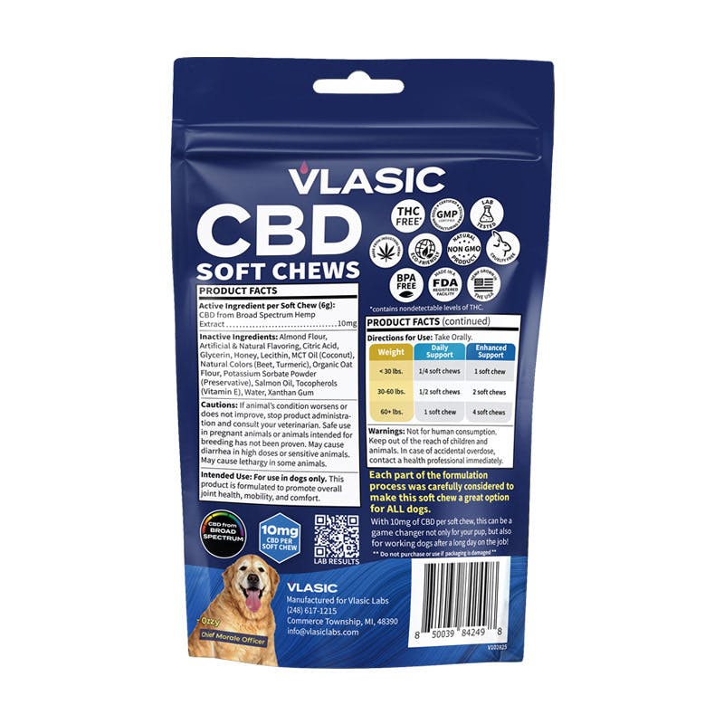 Vlasic - Broad Spectrum CBD Dog Chews (Salmon Flavor) - 1