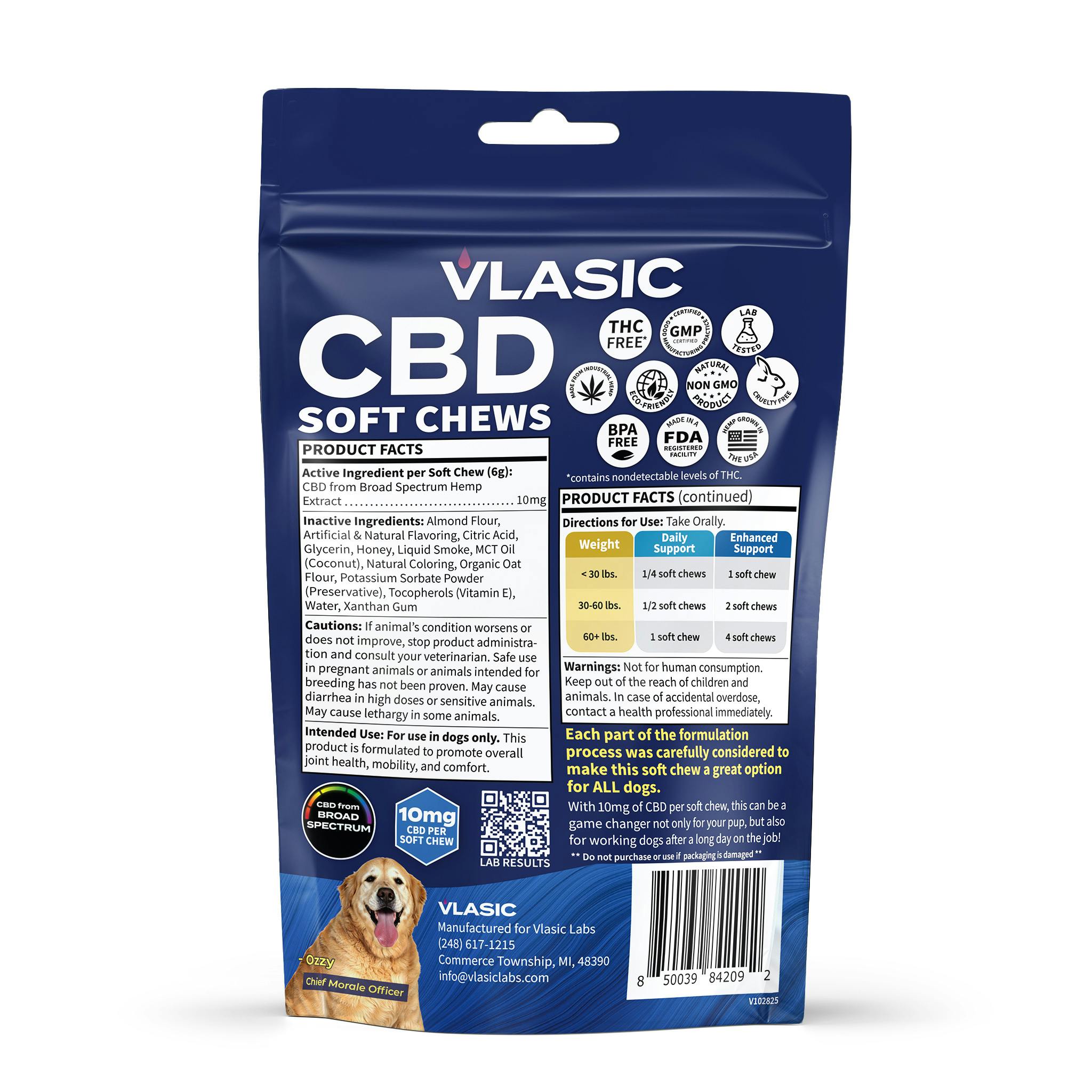 Vlasic - Broad Spectrum CBD Dog Chews (Bacon Flavor) - 1