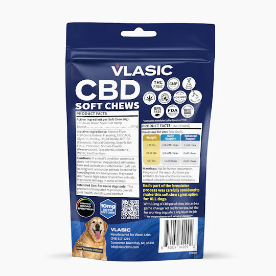 Vlasic - Broad Spectrum CBD Dog Chews (Bacon Flavor) - 1