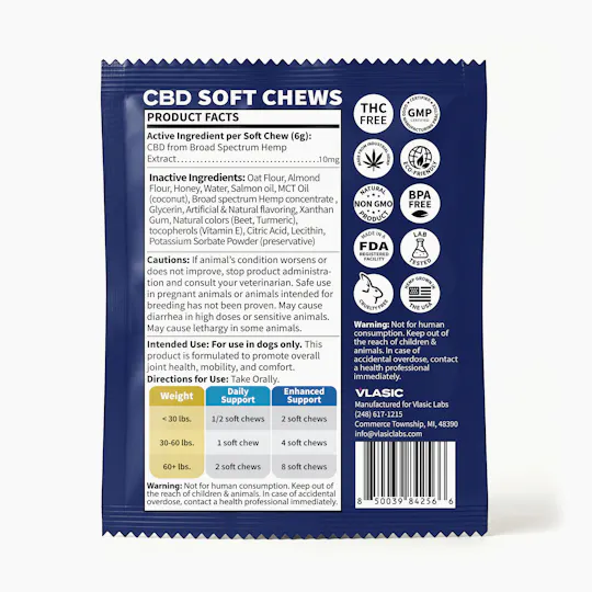 Vlasic - Mini Broad Spectrum CBD Dog Chews (Salmon Flavor) - 1