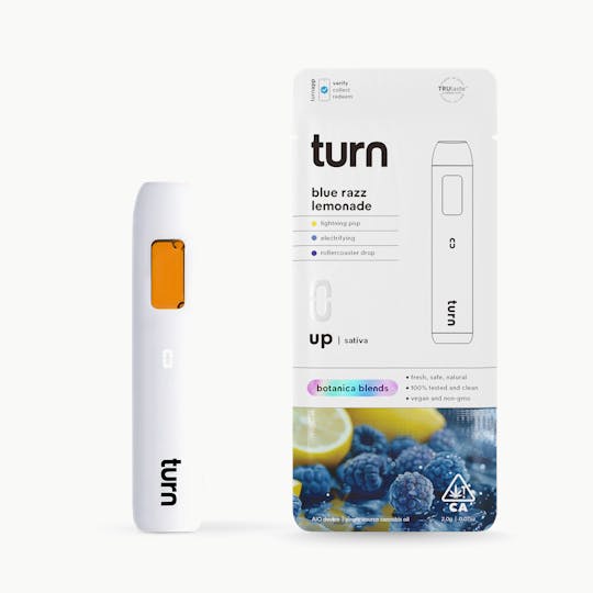 turn - 2.0g AIO | blue razz lemonade | botanica blends | down | - 1